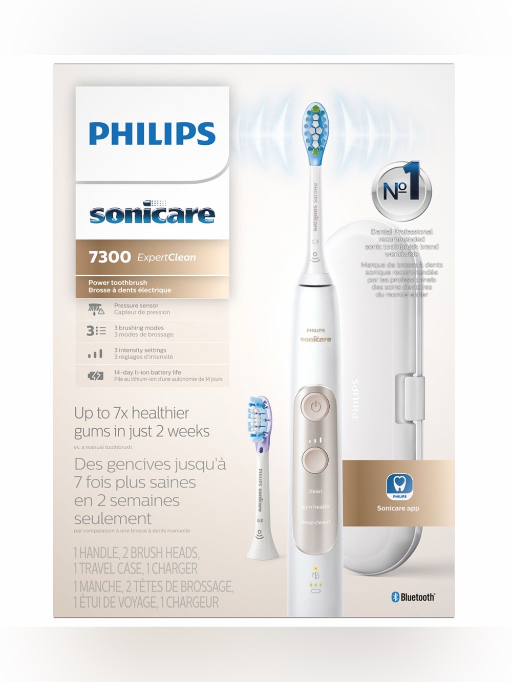 Philips Sonicare 7300 ExpertClean Electric Toothbrush White NEW IN BOX